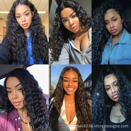 Raw Virgin Remy Indian Human Hair Wet and Wavy Water Wave Lace Closure Front Jewish Wig Kosher Wigs